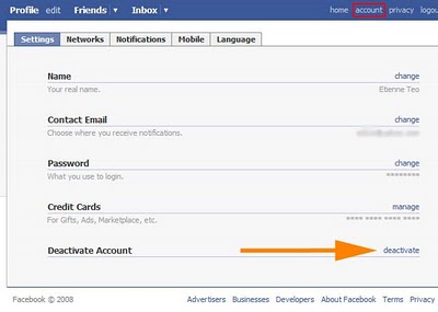Deactivating Facebook