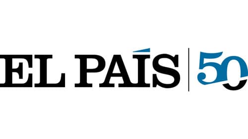 El Pais 50 logo, black and blue text on white background.